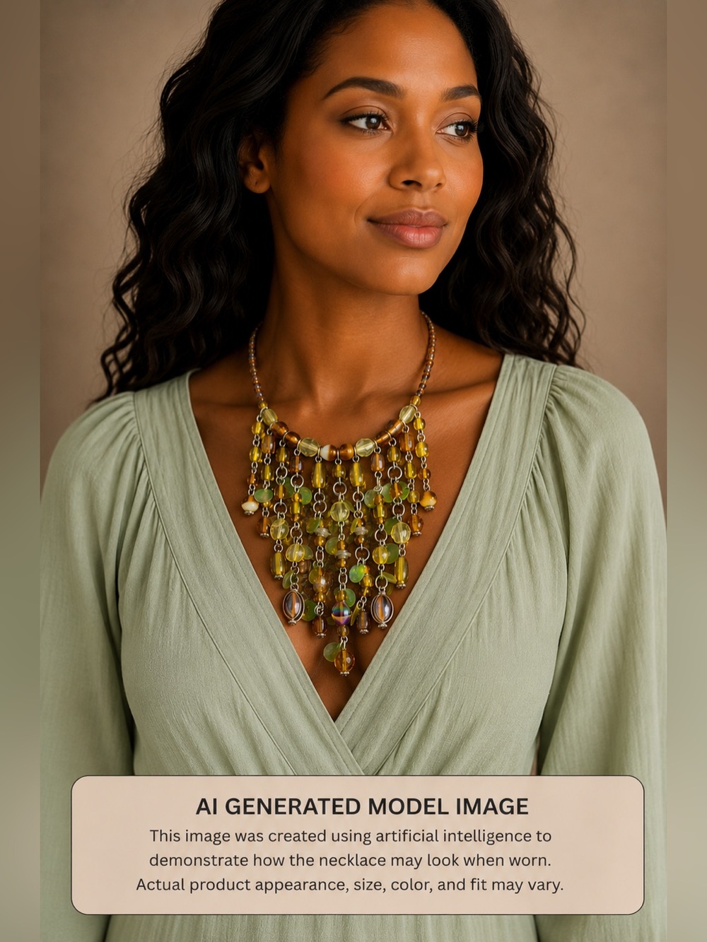 Unbranded Collar Necklace with Copper seed beads on wire Beautiful Fall color